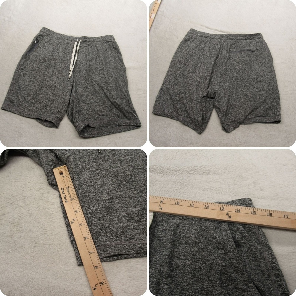 Vuori Shorts Mens Small Gray‎ Heathered Drawstring Reflective Pockets Athletic